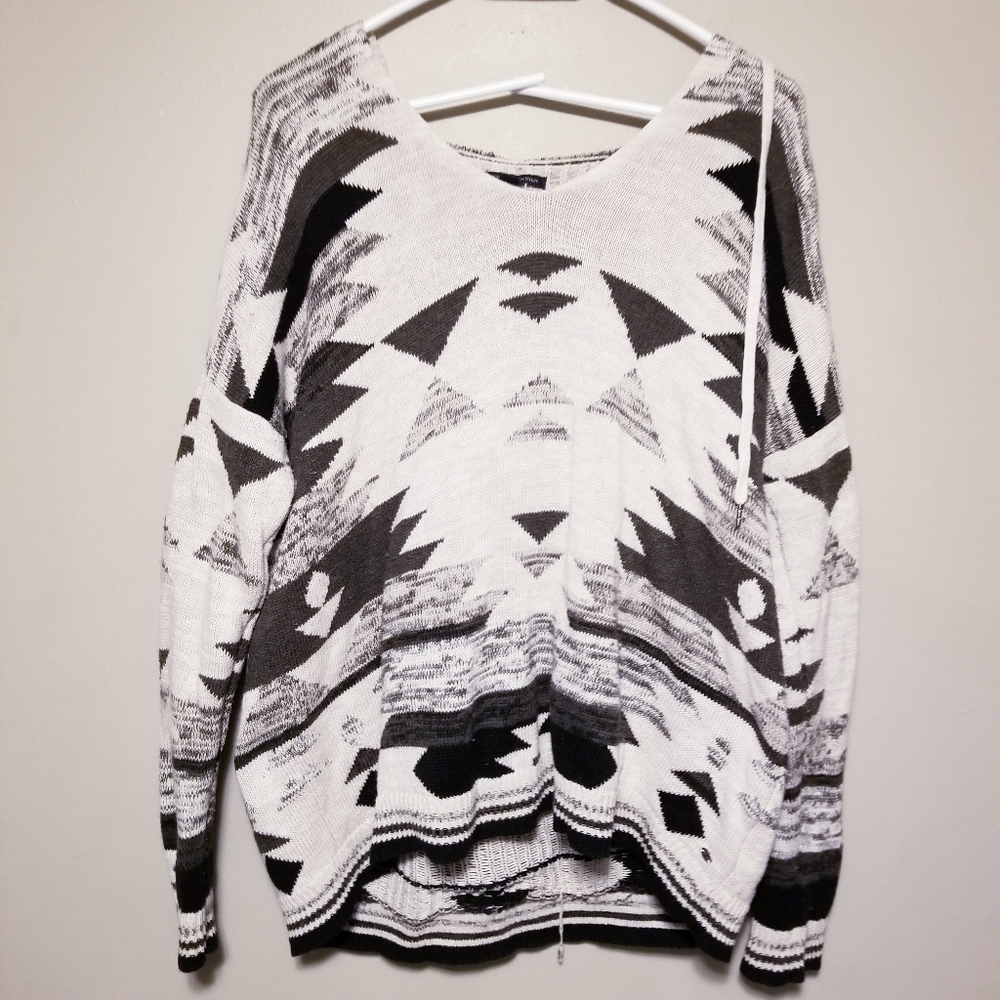 AEO Aztec Print Knit Hoodie